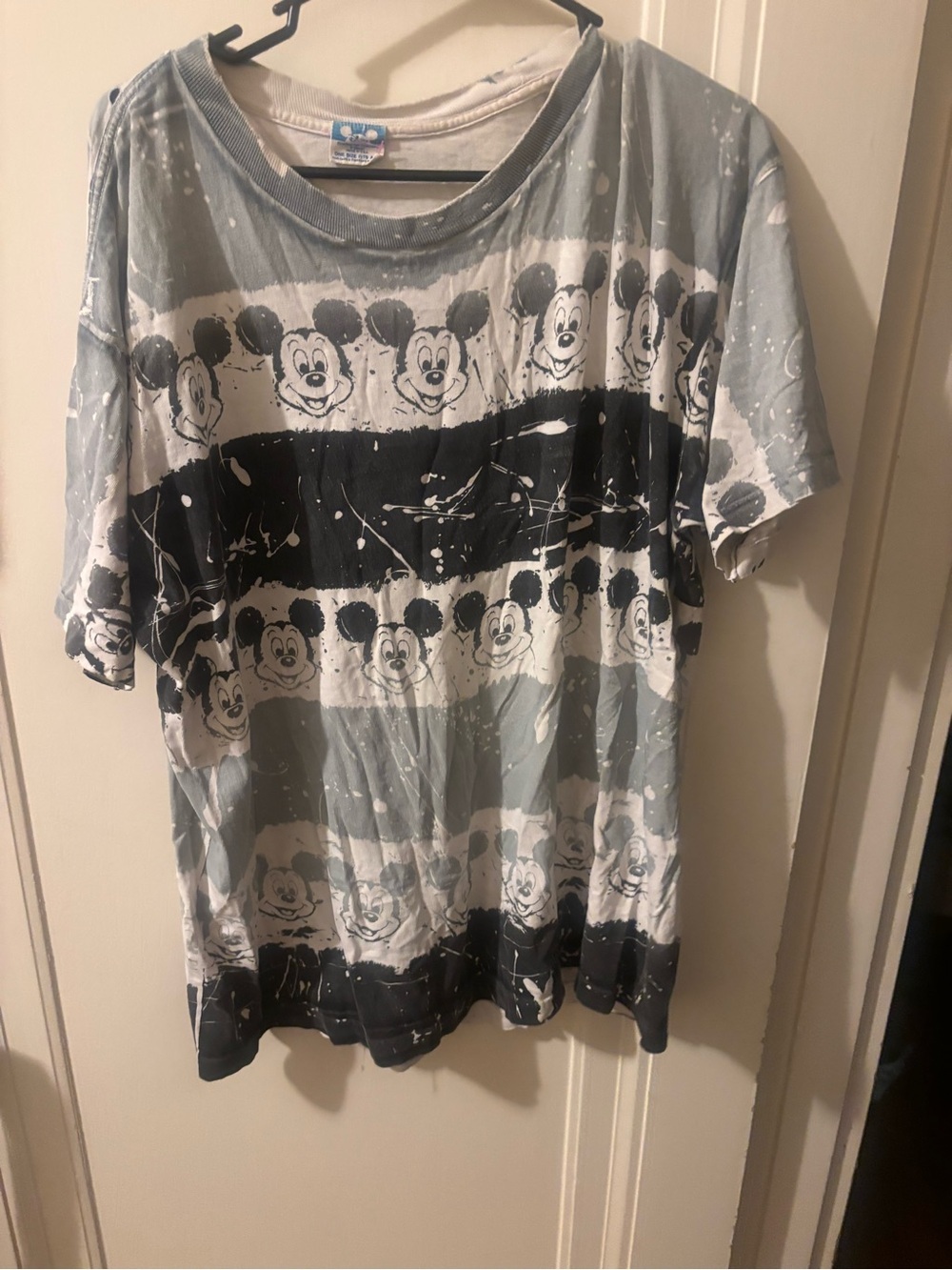 90s vintage Disney Mickey Mouse Gray and Black Short Sleeve Tee